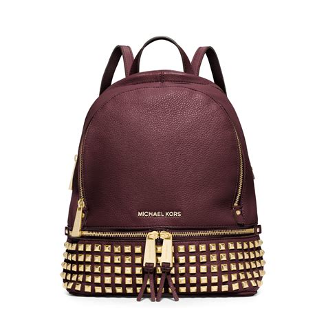 Rhea leather backpack Michael Kors Burgundy in Leather